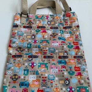 LeSportsac Crossbody Tote in fun colorful robot print
